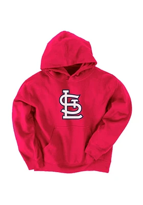 St Louis Cardinals Youth Red Cap Logo Long Sleeve Hoodie