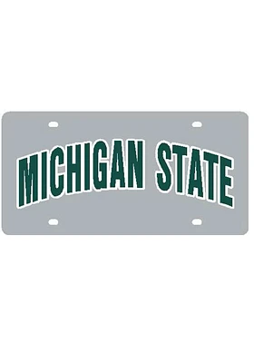 Michigan State Spartans Silver Arched Car Accessory License Plate