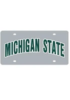 Michigan State Spartans Silver Arched Car Accessory License Plate
