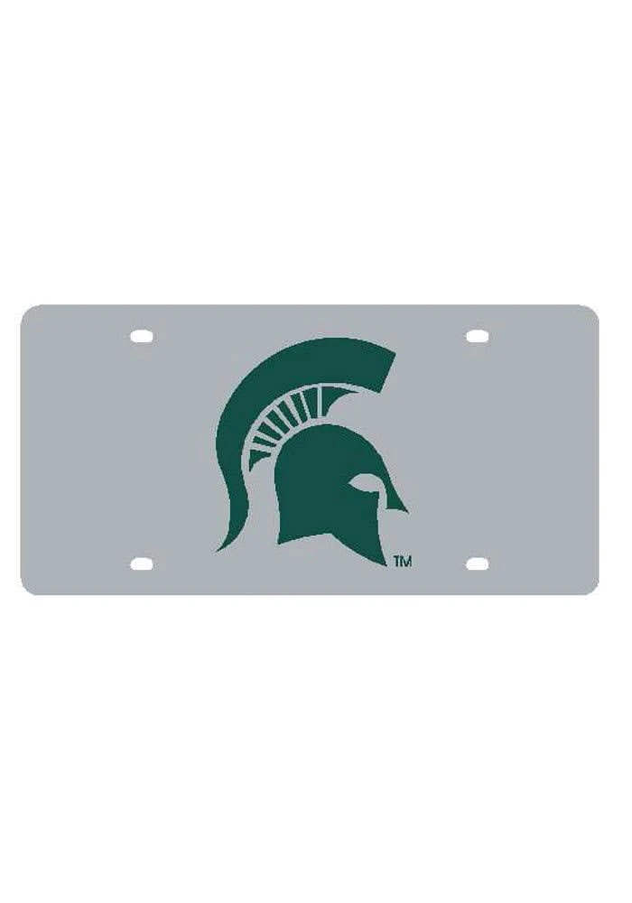 Michigan State Spartans Silver Silver Car Accessory License Plate