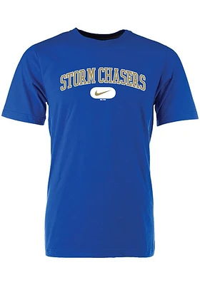 Omaha Storm Chasers Blue Cotton Tee Wordmark Short Sleeve T Shirt