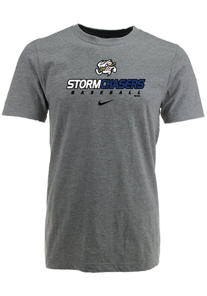 Omaha Storm Chasers Grey Cotton Tee Graphic Short Sleeve T Shirt