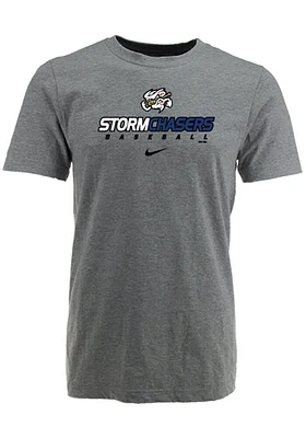 Omaha Storm Chasers Grey Cotton Tee Graphic Short Sleeve T Shirt