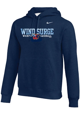 Wichita Wind Surge Mens Navy Blue Club Long Sleeve Hoodie
