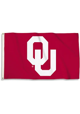 Oklahoma Sooners 3x5 Basic Logo Silk Screen Grommet Flag - Red