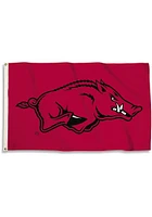 Arkansas Razorbacks 3x5 Basic Logo Red Silk Screen Grommet Flag - Red