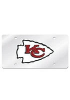Kansas City Chiefs Silver Glitter Team Logo Car Accessory License Plate