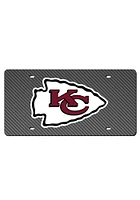 Kansas City Chiefs Black Team Logo Carbon Fiber Car Accessory License Plate