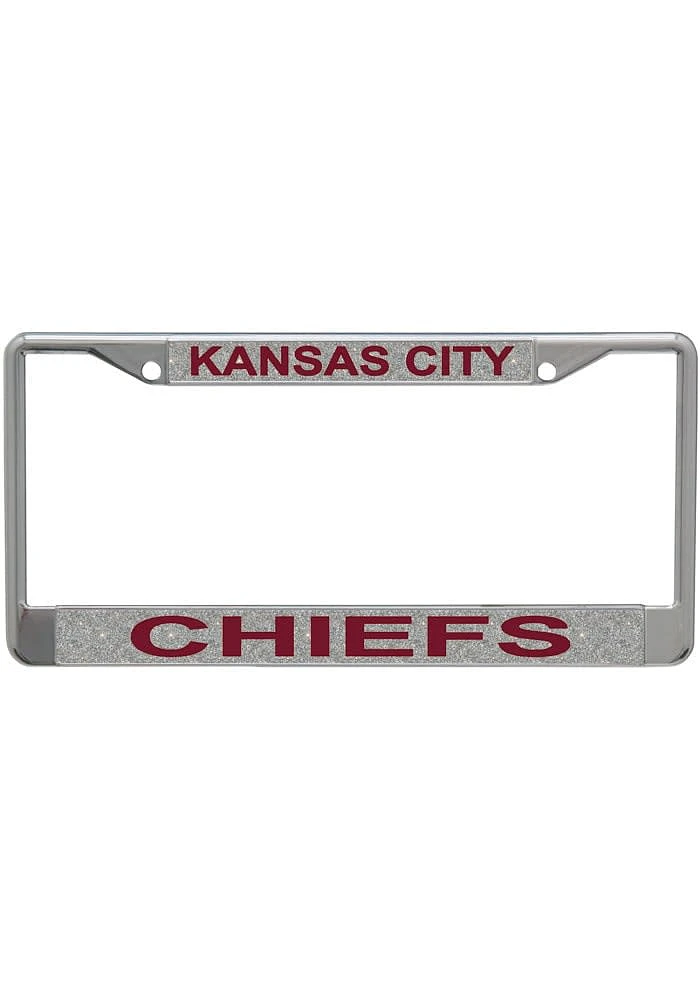 Kansas City Chiefs Silver Chrome License Plate Frame - Silver
