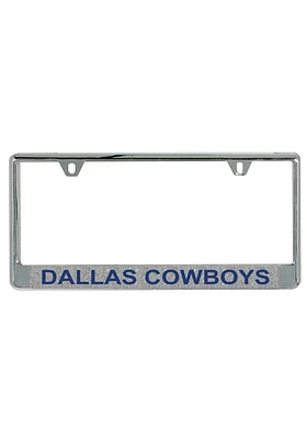Dallas Cowboys Silver Metal License Plate Frame - Silver