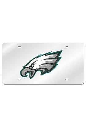 Philadelphia Eagles Silver Silver Glitter Car Accessory License Plate
