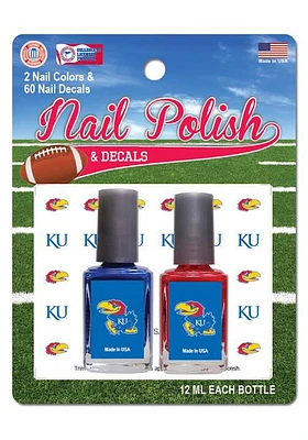 Kansas Jayhawks Nail Polish and Decal Duo Cosmetics