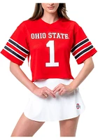 Ohio State Buckeyes Womens Cropped Detail Fashion Football Jersey - Red