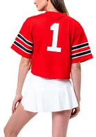 Ohio State Buckeyes Womens Cropped Detail Fashion Football Jersey - Red