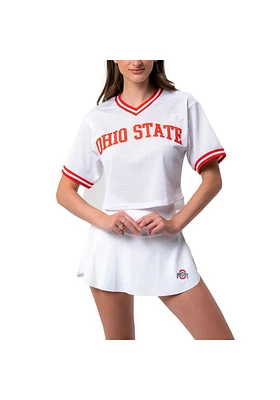 Ohio State Buckeyes Womens Pullover Fashion Football Jersey - White