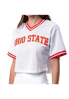 Ohio State Buckeyes Womens Pullover Fashion Football Jersey - White