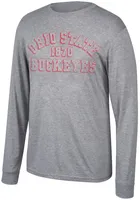 Ohio State Buckeyes Grey Heritage Triblend Long Sleeve Fashion T Shirt