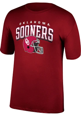 Oklahoma Sooners Crimson Helmet Football Game Of The Century Short Sleeve T Shirt