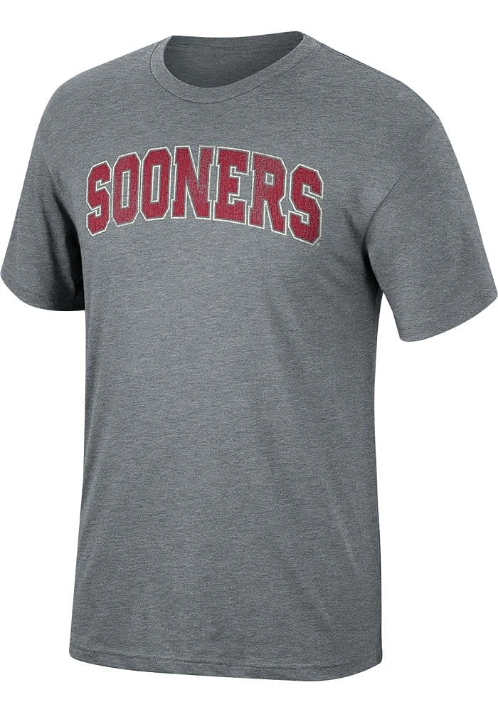 Oklahoma Sooners Graphite Arch Distressed Short Sleeve Fashion T Shirt
