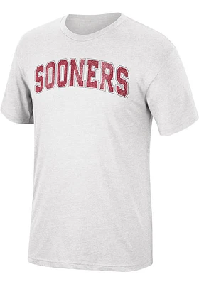 Oklahoma Sooners White Arch Distressed Short Sleeve Fashion T Shirt