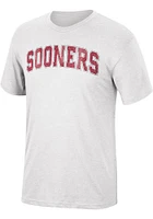 Oklahoma Sooners White Arch Distressed Short Sleeve Fashion T Shirt