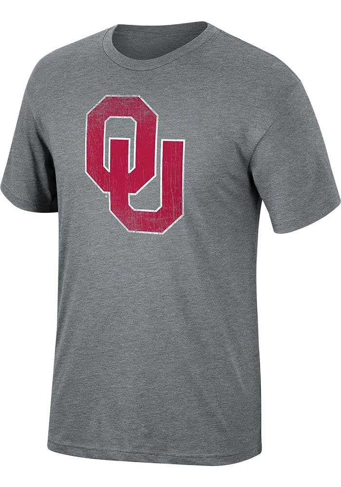 Oklahoma Sooners Graphite Distressed Logo Short Sleeve Fashion T Shirt