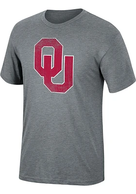 Oklahoma Sooners Graphite Distressed Logo Short Sleeve Fashion T Shirt