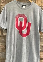 Oklahoma Sooners Graphite Distressed Logo Short Sleeve Fashion T Shirt