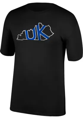 Kentucky Wildcats Black State Shape Short Sleeve T Shirt