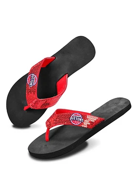 Detroit Pistons Sequins Womens Flip Flops