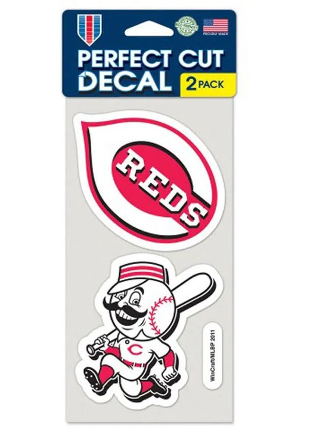 Cincinnati Reds 2-Pack 4x4 Perfect Cut Auto Decal - Red