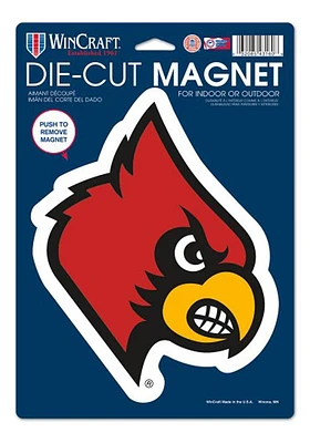 Louisville Cardinals Die Cut Car Magnet - Red