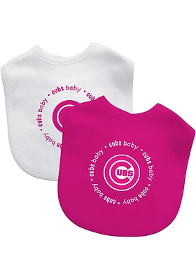 Chicago Cubs 2 pack Pink Logo Baby Bib