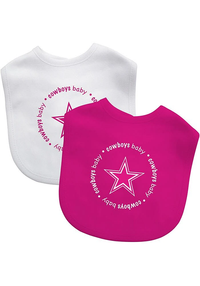Dallas Cowboys 2pk Pink Baby Bib