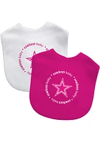 Dallas Cowboys 2pk Pink Baby Bib