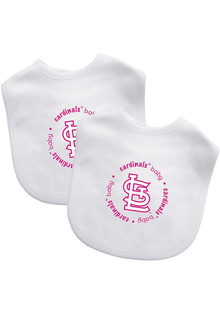 St Louis Cardinals 2pk Pink Baby Bib