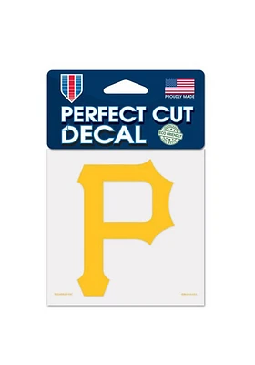 Pittsburgh Pirates 4x4 Perfect Cut Auto Decal - Yellow