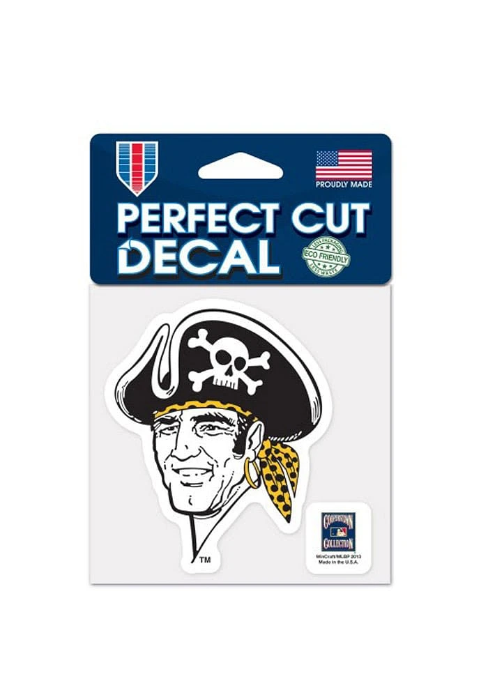 Pittsburgh Pirates 4x4 Perfect Cut Pirate Auto Decal - Black