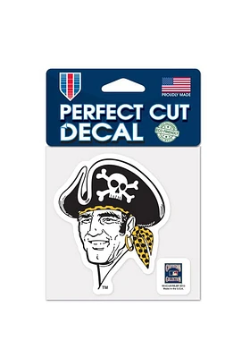 Pittsburgh Pirates 4x4 Perfect Cut Pirate Auto Decal - Black