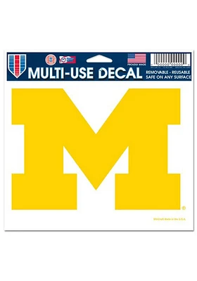Michigan Wolverines 5x6 Multi Use Auto Decal - Yellow