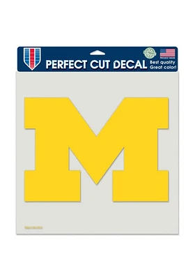 Michigan Wolverines 8x8 Perfect Cut Auto Decal - Yellow
