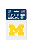 Michigan Wolverines 4x4 Perfect Cut Auto Decal - Yellow