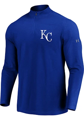 Majestic Kansas City Royals Mens Blue Passion Left Chest Long Sleeve Qtr Zip Pullover