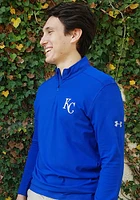 Majestic Kansas City Royals Mens Blue Passion Left Chest Long Sleeve Qtr Zip Pullover