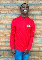 Majestic Chicago Blackhawks Mens Red Ultra Streak Long Sleeve Qtr Zip Pullover
