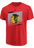 Majestic Chicago Blackhawks Red Penalty Shot Short Sleeve T Shirt