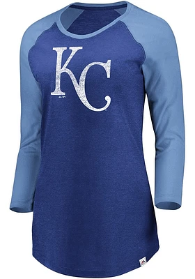 Majestic Kansas City Royals Womens Blue Winners Glory LS Tee