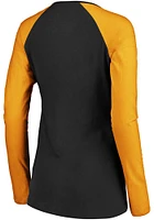 Pittsburgh Steelers Womens Black Lace-Up LS Tee