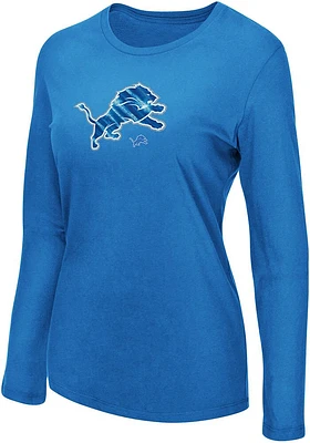 Detroit Lions Womens Blue My Team LS Tee