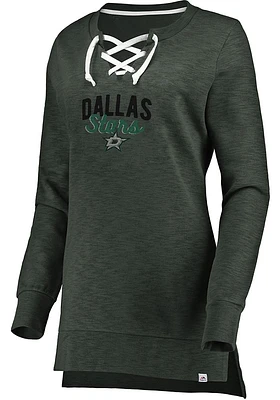 Majestic Dallas Stars Womens Charcoal Hyper Lace Tunic Crew Sweatshirt